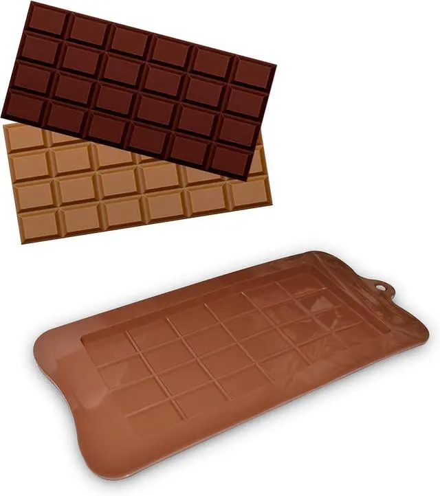 Alt view image 2 of 6 - homEdge Break-Apart Chocolate Molds, Set of 4 Packs Food Grade Non-Stick Silicone Protein and Energy Bar Molds