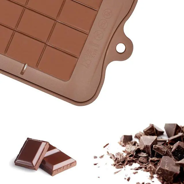 Alt view image 3 of 6 - homEdge Break-Apart Chocolate Molds, Set of 4 Packs Food Grade Non-Stick Silicone Protein and Energy Bar Molds
