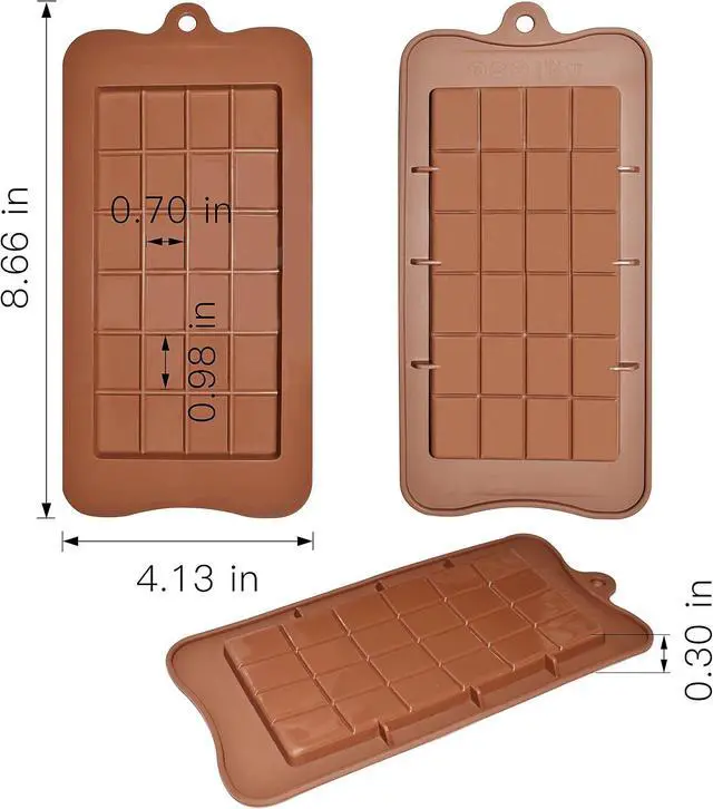 Alt view image 6 of 6 - homEdge Break-Apart Chocolate Molds, Set of 4 Packs Food Grade Non-Stick Silicone Protein and Energy Bar Molds