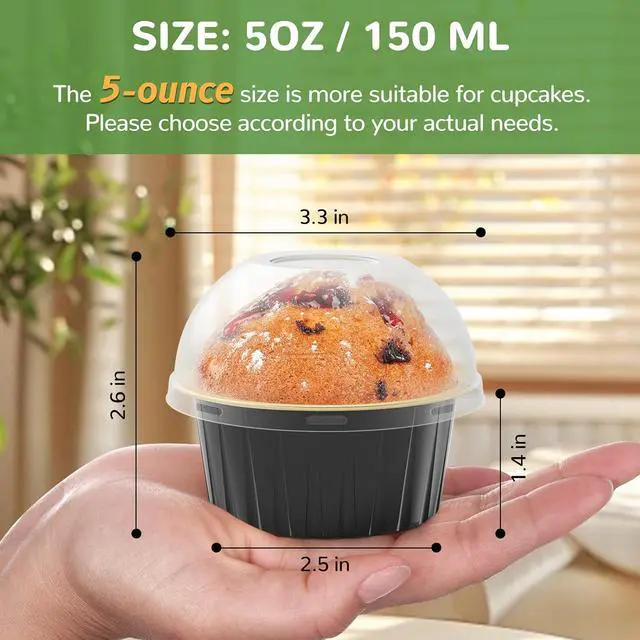 Alt view image 2 of 7 - Mini Cake Pans with Lids 40 Pack Disposable Aluminum Foil Ramekin for Party