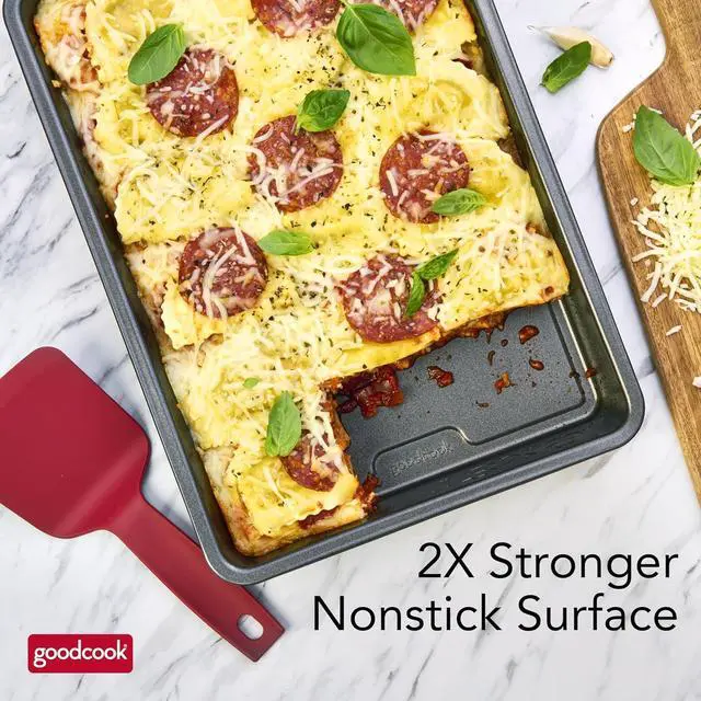 Alt view image 6 of 7 - GoodCook PRO Oblong Baking Pan Nonstick Warp & Scratch-Resistant Dishwasher-Safe Carbon Steel Construction for Even Baking Oven Safe to 480°F, 9 x 13-Inch, Gray