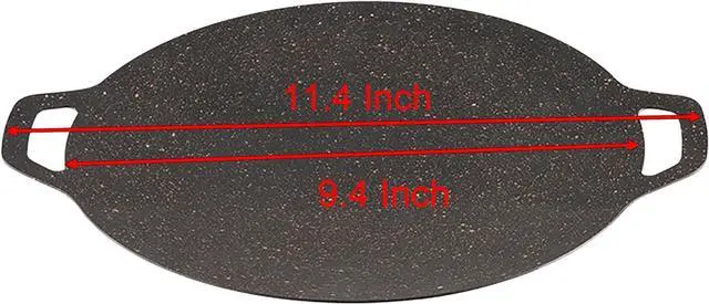 Alt view image 2 of 7 - Thin Korean Grill Pan, 9.4 Inch Iron with Non-stick Coating Baking Tray on Heating Stove for Home, Party Travel and Outdoor (9 inch)