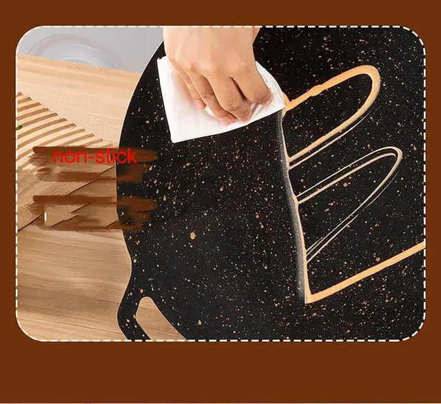 Alt view image 7 of 7 - Thin Korean Grill Pan, 9.4 Inch Iron with Non-stick Coating Baking Tray on Heating Stove for Home, Party Travel and Outdoor (9 inch)