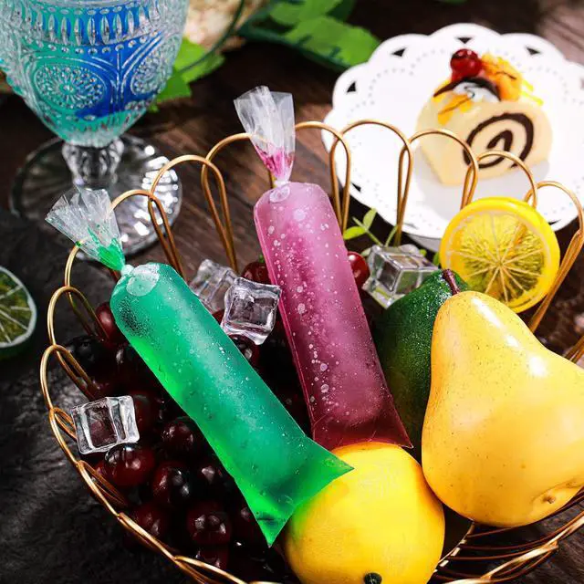 Alt view image 3 of 5 - Patelai 200 Pcs Ice Pop Bag 2 x 8 in with Funnel Popsicle Freeze Mold