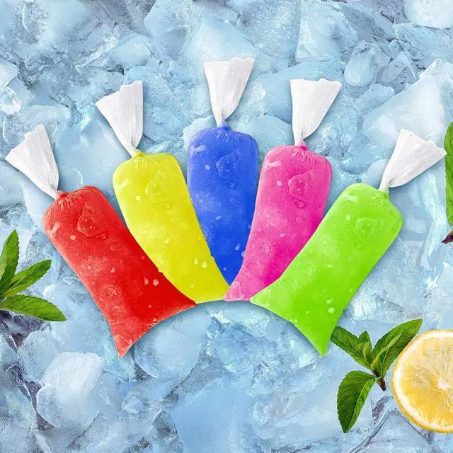 Alt view image 4 of 5 - Patelai 200 Pcs Ice Pop Bag 2 x 8 in with Funnel Popsicle Freeze Mold