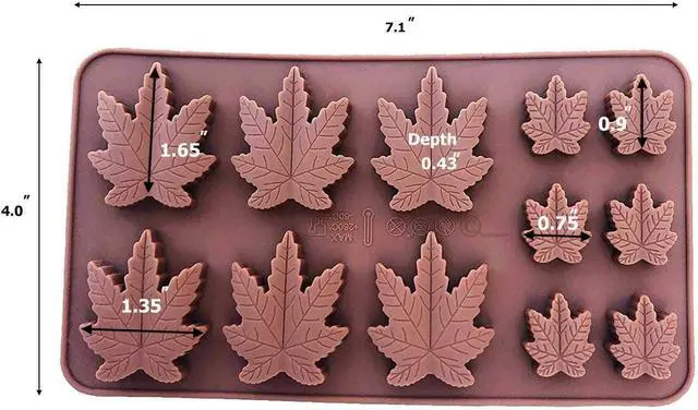 Alt view image 3 of 7 - Set of 2 X Silicone Lollipop Gummy Brownies Hard Candy Edible Leaf Mold Ice Cube Chocolate Soap Candle Tray Party Maker (Brown (2 Pack))
