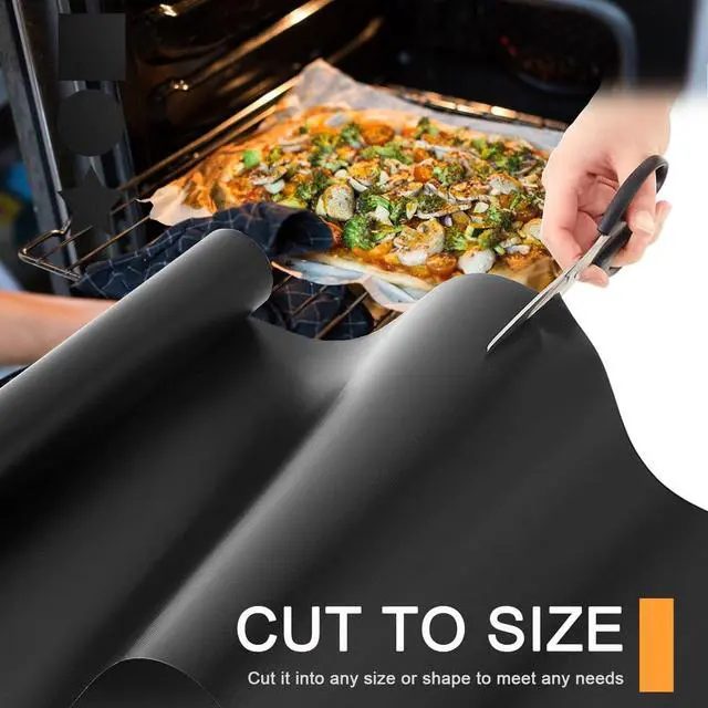 Alt view image 4 of 7 - Oven Liners for Bottom of Oven - 5 Pack Large Heavy Duty Mats, 17x25 Non-Stick Reusable Liner for Electric, Gas, Toaster Ovens, Grills - Kitchen Accessory to Keep Oven Clean (5, Black)