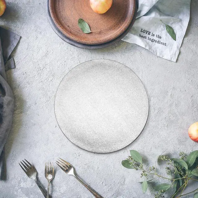 Alt view image 5 of 7 - 14inch Round Cake Boards 1/2inch Thick, Pack of 1 - Sturdy Silver Cake Drums with Smooth Straight Edges, Waterproof & Oil-Proof (14inch)