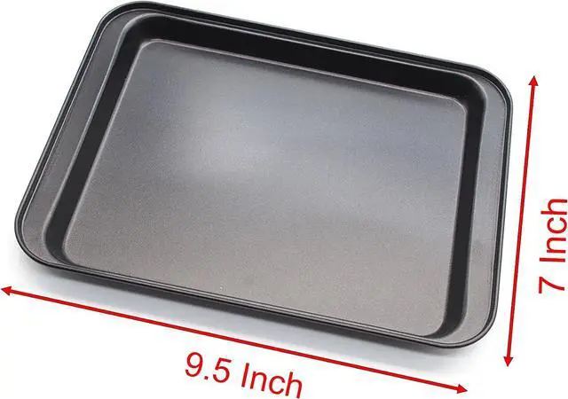 Alt view image 2 of 5 - Cookie Baking Sheet, 9.5 Inch x 7 Inch Square Iron Plate with Nonstick Coating for Baking Cookie, Roast Meat, Baking Cake, Bread and other Foods (1)