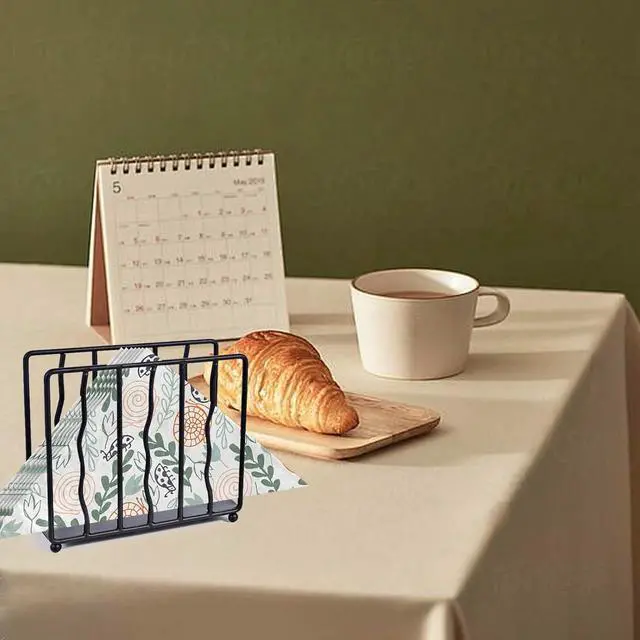 Alt view image 7 of 7 - Modern Standing Napkin Holder for table, Black Metal, Tabletop Paper Napkin Dispenser for Coffee Filter Holder Kitchen, Dining Room, Outdoor.
