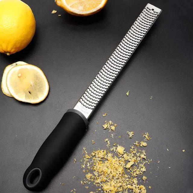 Alt view image 6 of 6 - Kaishun Stainless Steel Zester Grater for Lemon, Lime & Cheese, Black