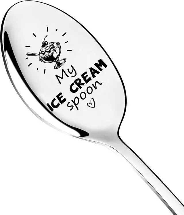 Main image of My Ice Cream Spoon Engraved Stainless Steel Spoon,Long Handle Coffee Ice Cream Scoops for Women Men Friends Ice Cream Lovers,Birthday Thanksgiving Graduation Housewarming Gifts