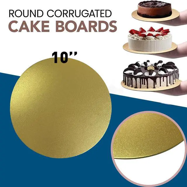 Alt view image 2 of 7 - 4 Pack Cake Boards Golden Round Cake Circles