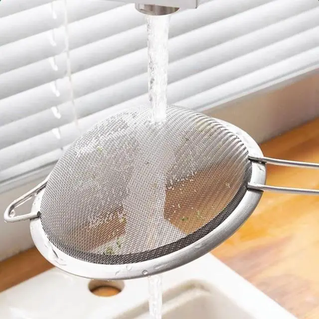 Alt view image 5 of 6 - 2PCS Fine Mesh Strainers Set Small Stainless Steel Sieves with Handles For Straining Cocktail Flour Powdered Sugar Tea Bar Tool