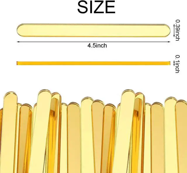Alt view image 2 of 7 - 50PCS Gold Acrylic Cakesicle Popsicle Sticks for Reusable Cake Pops