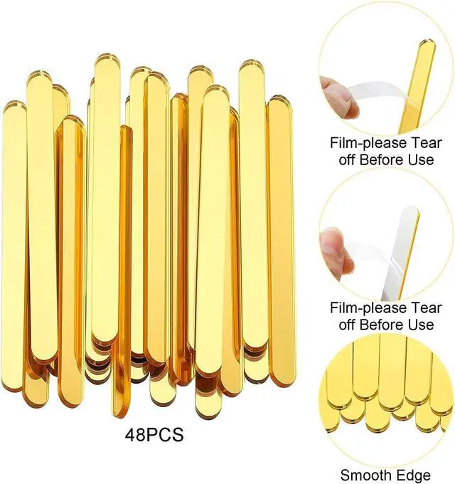 Alt view image 3 of 7 - 50PCS Gold Acrylic Cakesicle Popsicle Sticks for Reusable Cake Pops