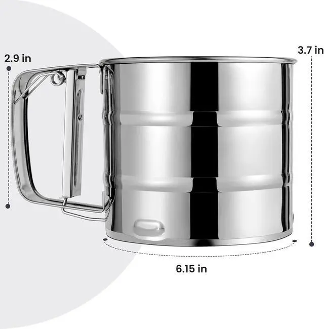 Alt view image 2 of 6 - Rondauno Flour Sifter for Baking, Crank Sifter for Powdered Sugar Duster