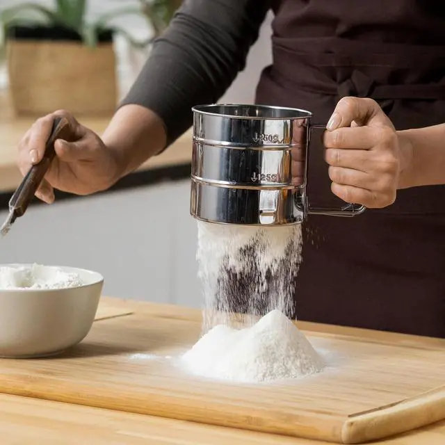 Alt view image 6 of 6 - Rondauno Flour Sifter for Baking, Crank Sifter for Powdered Sugar Duster