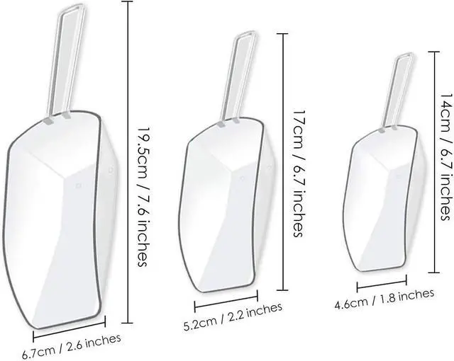 Alt view image 2 of 6 - DS DISTINCTIVE STYLE Kitchen Scoops Set - 6 Clear Plastic Scoops with 3 Sizes
