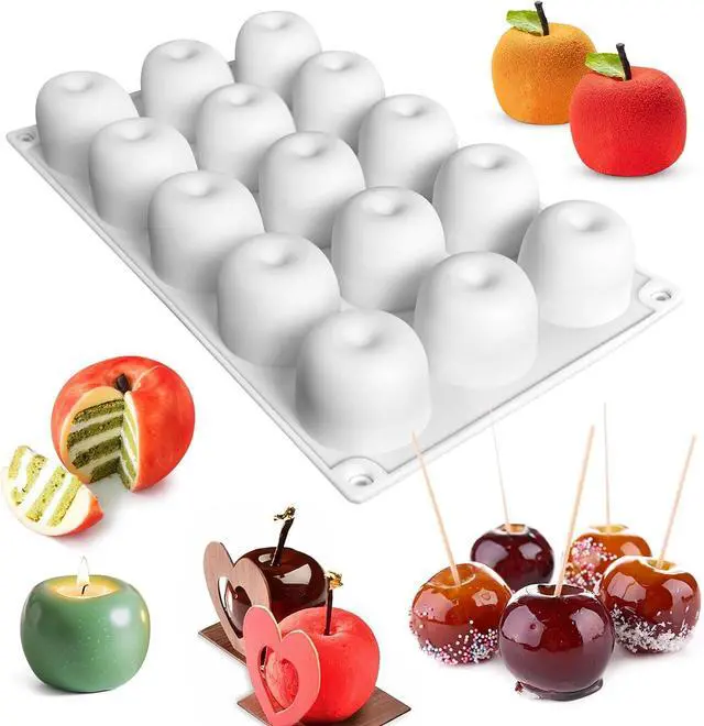Main image of Apple Silicone Mold, 15-Cavity Shape Mousse Cake Molds