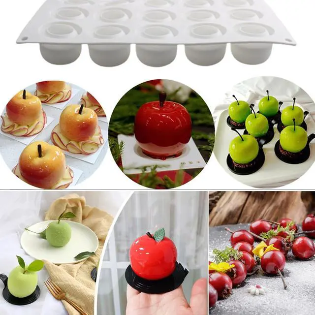 Alt view image 2 of 6 - Apple Silicone Mold, 15-Cavity Shape Mousse Cake Molds