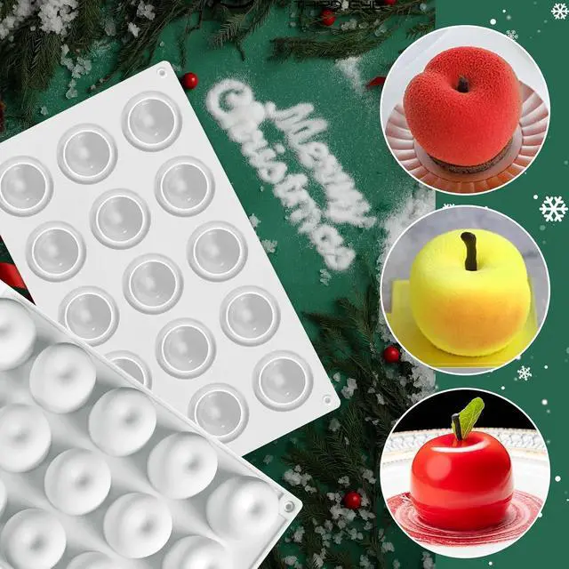 Alt view image 5 of 6 - Apple Silicone Mold, 15-Cavity Shape Mousse Cake Molds