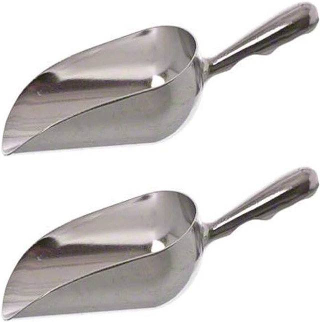 Main image of SET OF 2, 12 Oz. (Ounce) Bar Ice Scoop, Dry Bin Scoop, Dry Goods Scoop, Candy Scoop, Spice Scoop, Cast Aluminum