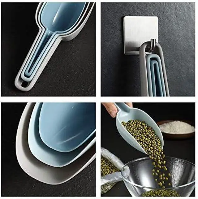 Alt view image 6 of 6 - Set of 3 Scoops for Canisters, Plastic Flour Scoop, Ice Scooper for Canisters, Flour, Powders, Dry Foods, Candy, Popcorn, Coffee Beans Pet Food