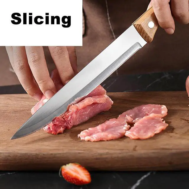 Alt view image 6 of 7 - Paring Knife Peeling Fruit Vegetable Cutting Meat Slicing Kitchen Knives Stainless Steel Ultra Sharp Blade Wooden Ergonomic Handle