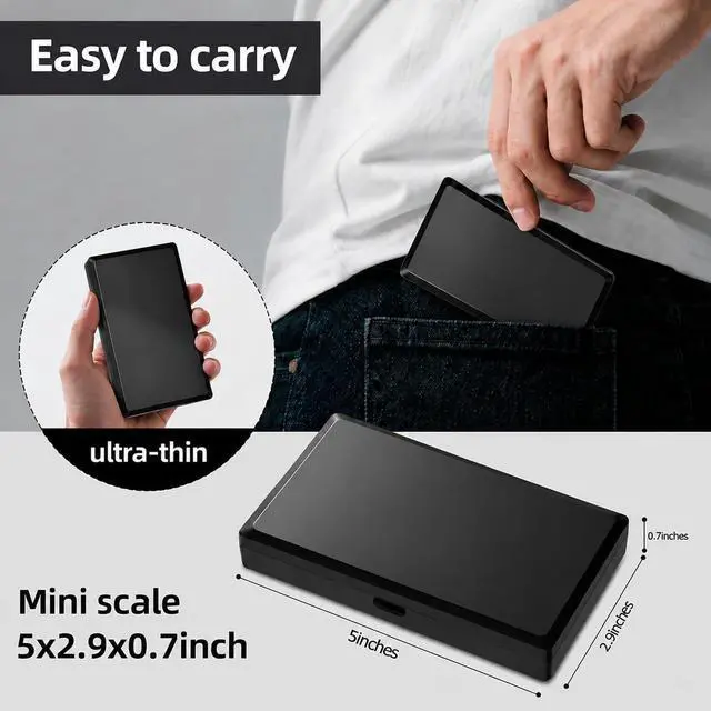 Alt view image 2 of 7 - Gram Scale- 500g Ultra-Precise Digital Scale .01 Gram Accuracy for Jewelry, Diamonds, Gold & Silver, Portable Pocket Scale with LCD Display, Tare Function - Perfect for Jewelers & Collectors