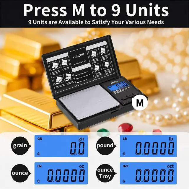 Alt view image 5 of 7 - Gram Scale- 500g Ultra-Precise Digital Scale .01 Gram Accuracy for Jewelry, Diamonds, Gold & Silver, Portable Pocket Scale with LCD Display, Tare Function - Perfect for Jewelers & Collectors