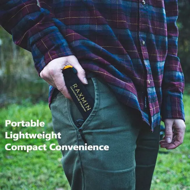 Alt view image 4 of 7 - 5" Diamond Pocket Sharpener Folding Knife Garden Tools Sharpening 400/600 Grit Double Sided