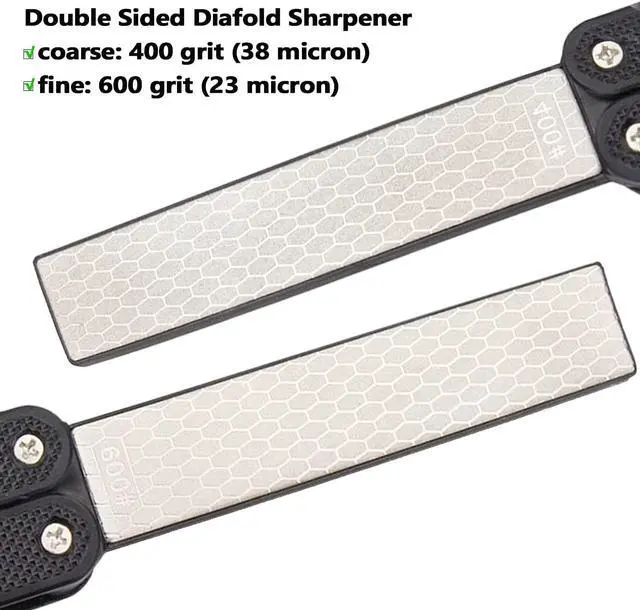 Alt view image 3 of 7 - 5" Diamond Pocket Sharpener Folding Knife Garden Tools Sharpening 400/600 Grit Double Sided