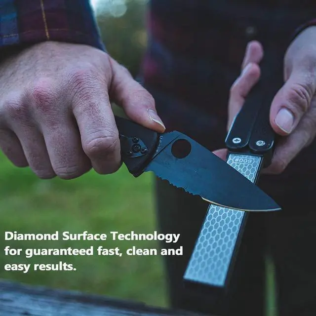 Alt view image 2 of 7 - 5" Diamond Pocket Sharpener Folding Knife Garden Tools Sharpening 400/600 Grit Double Sided