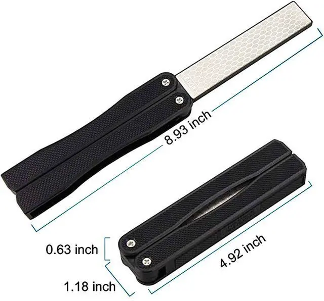 Alt view image 6 of 7 - 5" Diamond Pocket Sharpener Folding Knife Garden Tools Sharpening 400/600 Grit Double Sided