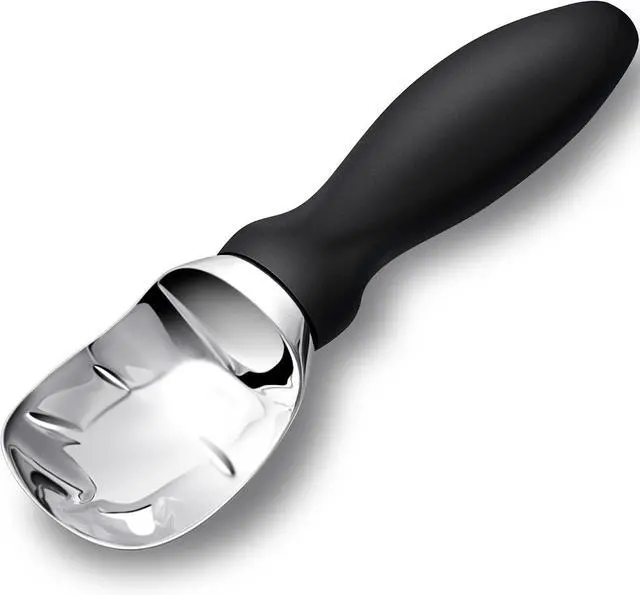 Main image of Rainspire Ice Cream Scoop Stainless Steel with Comfortable Handle, Ice Cream Scooper Heavy Duty, Ice Cream Spade Great for Spooning Frozen Hard Gelato and Sorbet, Cookie Dough, Melon, Black