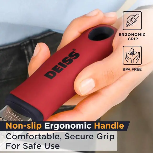 Alt view image 4 of 7 - Deiss PRO Citrus Zester & Cheese Grater - Parmesan Cheese Lemon, Ginger, Garlic, Nutmeg, Chocolate, Vegetables, Fruits - Razor-Sharp Stainless Steel Blade, Wide, Dishwasher Safe