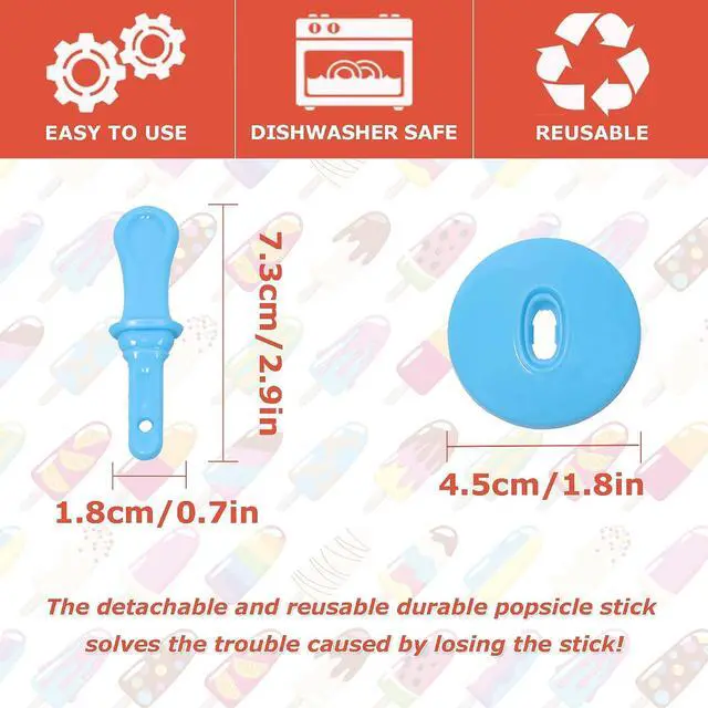 Alt view image 4 of 7 - Popsicle Sticks Popsicle Holders Drip Free Ice Cream Sticks Ice Pop Molds Colorful Craft Stick (7 PCS)