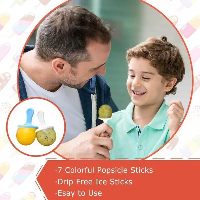 Alt view image 2 of 7 - Popsicle Sticks Popsicle Holders Drip Free Ice Cream Sticks Ice Pop Molds Colorful Craft Stick (7 PCS)