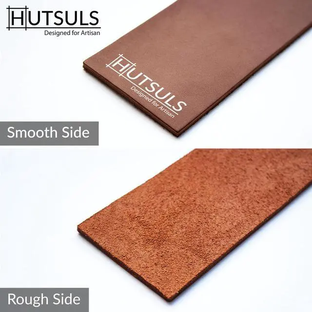 Alt view image 3 of 7 - Hutsuls Brown Leather Strop with Compound - Get Razor-Sharp Edges with Stropping Kit, Green Honing Compound & Vegetable Tanned Two Sided Knife Sharpener Step-by-Step Guide Included