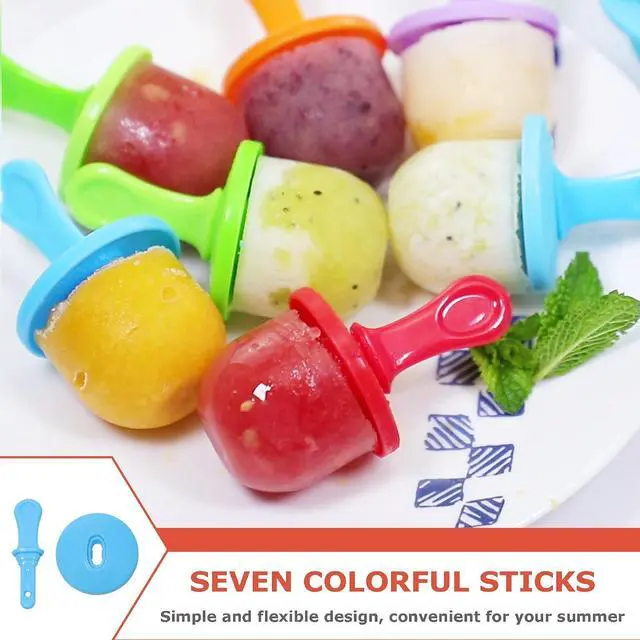 Alt view image 7 of 7 - Popsicle Sticks Popsicle Holders Drip Free Ice Cream Sticks Ice Pop Molds Colorful Craft Stick (7 PCS)