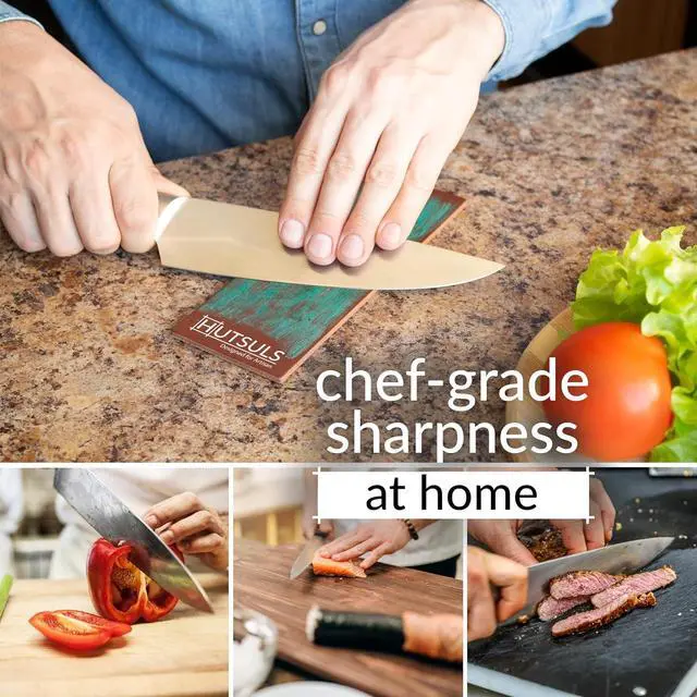 Alt view image 5 of 7 - Hutsuls Brown Leather Strop with Compound - Get Razor-Sharp Edges with Stropping Kit, Green Honing Compound & Vegetable Tanned Two Sided Knife Sharpener Step-by-Step Guide Included