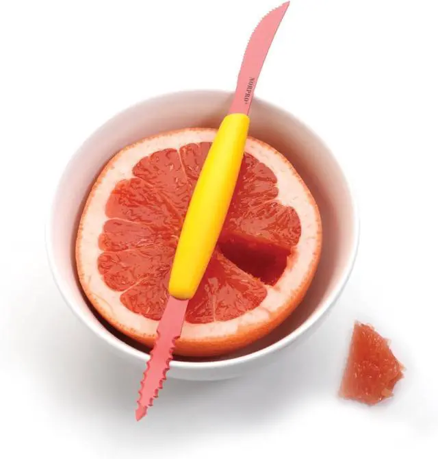 Alt view image 4 of 4 - Norpro Nonstick Squirtless Grapefruit Knife, 8.75 inch, yellow and red