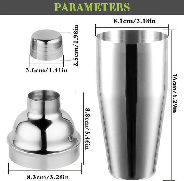 Alt view image 2 of 6 - Cocktail Shaker,24oz Drink Mixer with Built-in Strainer for Mixing Drinks Margaritas,Beginner Friendly Stainless Steel Mixer Bar Utensil Tool