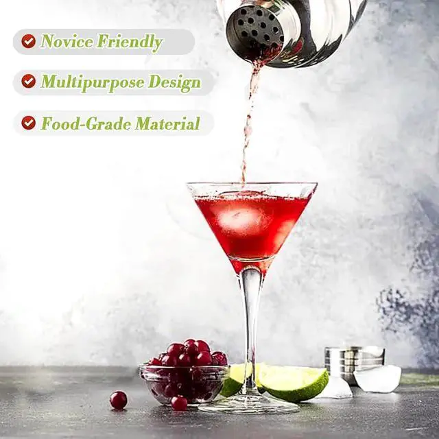 Alt view image 3 of 6 - Cocktail Shaker,24oz Drink Mixer with Built-in Strainer for Mixing Drinks Margaritas,Beginner Friendly Stainless Steel Mixer Bar Utensil Tool