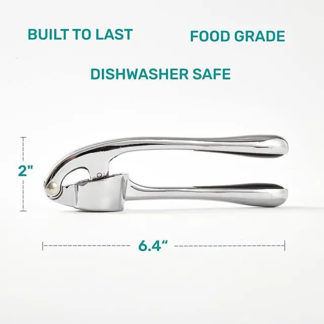 Alt view image 3 of 7 - HiramWare Garlic Press, Premium Rust Proof Kitchen Garlic Mincer Crusher Squeezer with Ergonomic handle, Ginger Crusher with Good Grip, Easy to Clean, Dishwasher Safe