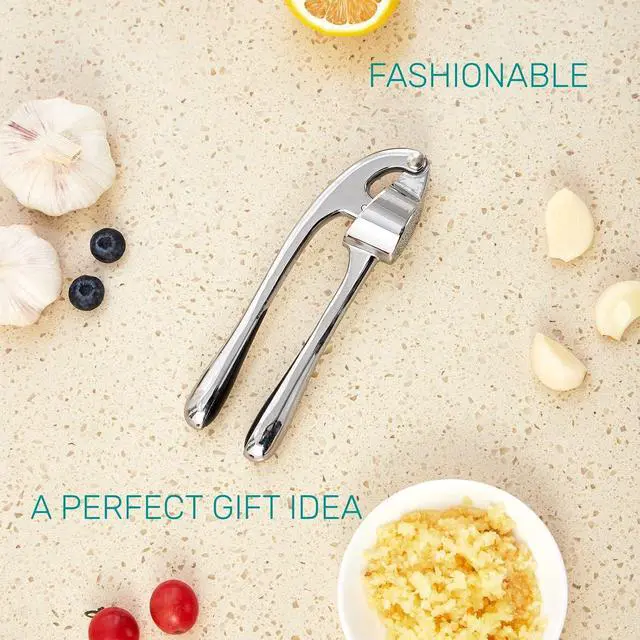 Alt view image 5 of 7 - HiramWare Garlic Press, Premium Rust Proof Kitchen Garlic Mincer Crusher Squeezer with Ergonomic handle, Ginger Crusher with Good Grip, Easy to Clean, Dishwasher Safe