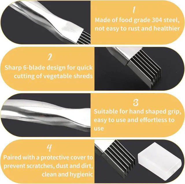 Alt view image 3 of 7 - Stainless Steel Herb Shredder, 6-Blade Vegetable Cutter 3pcs