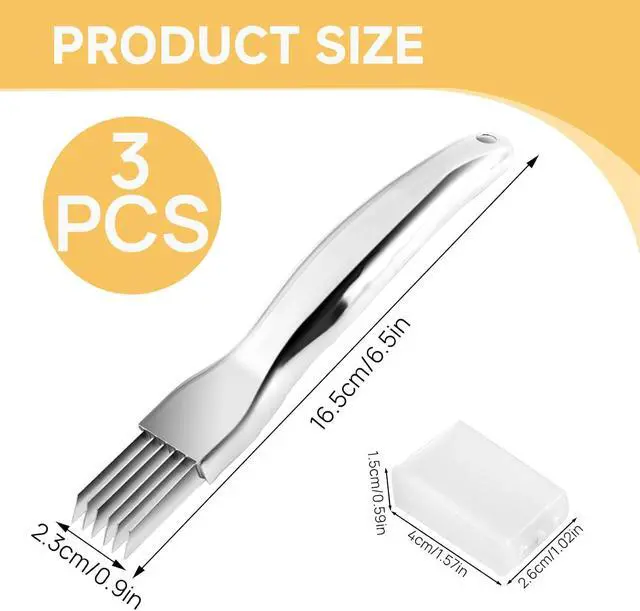 Alt view image 2 of 7 - Stainless Steel Herb Shredder, 6-Blade Vegetable Cutter 3pcs