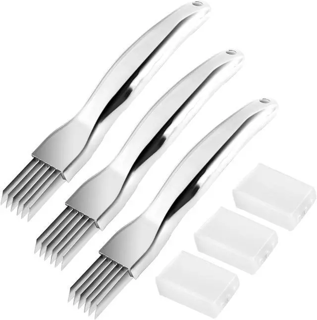Alt view image 7 of 7 - Stainless Steel Herb Shredder, 6-Blade Vegetable Cutter 3pcs